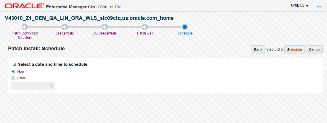 The Schedule is the eight page for patch migration and it sets the date and time for migrating the patch.