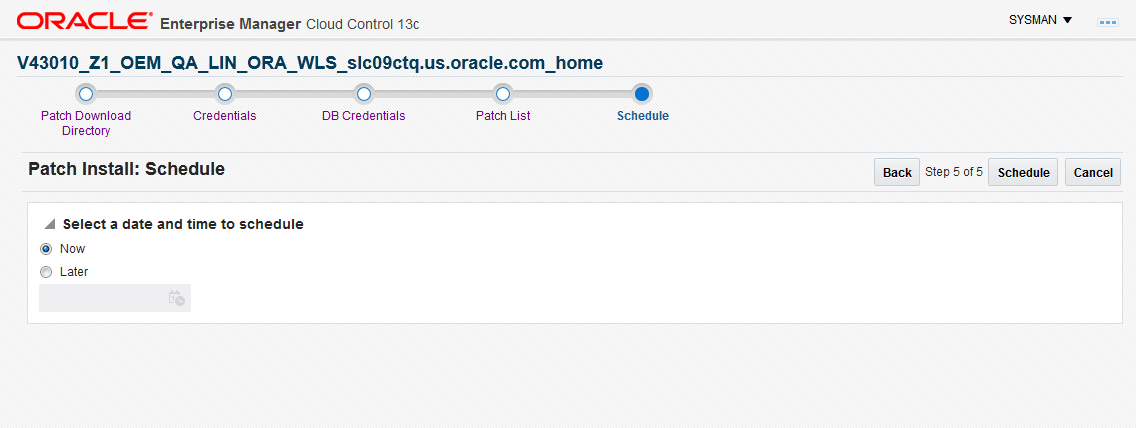 The Schedule is the eight page for patch migration and it sets the date and time for migrating the patch.