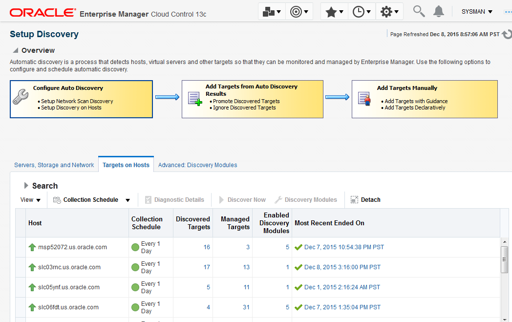 Start promoting target systems by navigating to the Setup Discovery window.