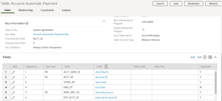 Table Field tab with options and text fields.
