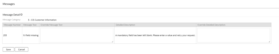 System Message page, Details tab.