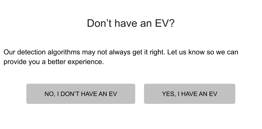 This image shows an example of the EV Confirmation Module.