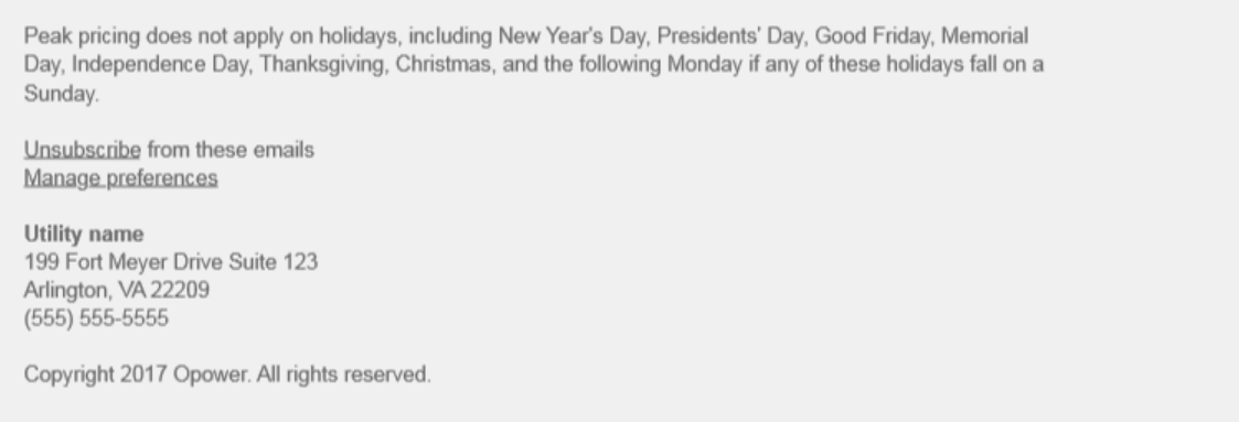 This image provides an example of the email footer.