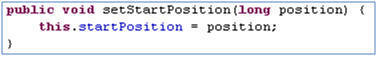 This snapshot shows how GFP sets the start position on the File Parser.