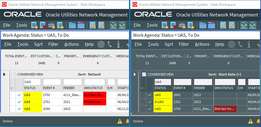 Screenshots of the Web Workspace shown in the Light Theme on the left and the Dark Theme on the right.