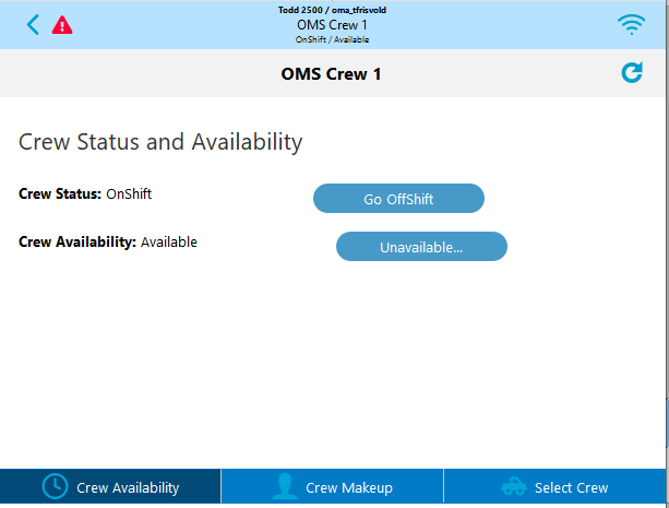 Screen capture of the Crew Availability tab.