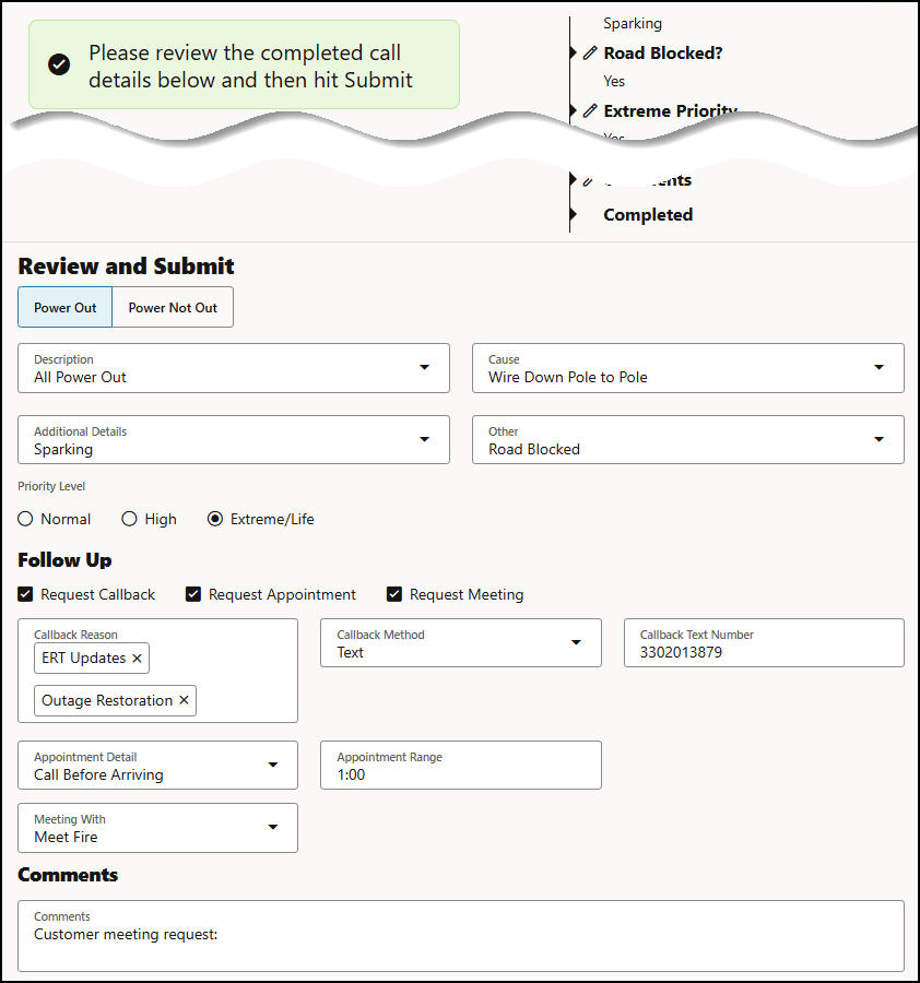 Full page with cut outs in the middle to shorten the image. Shows the list of choices with the manual fields below.