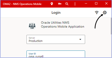Screen capture illustrated with arrow pointing to gear icon that opens the settings page.