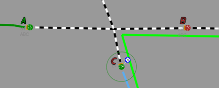 First step in the example, the Viewer has an abnormally open switch and de-energized conductor.