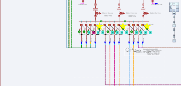 Viewer showing substation schematic view.