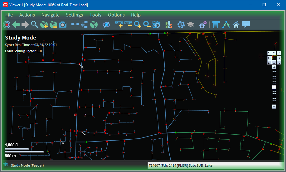 Screen capture of a Viewer in study mode showing the study mode text in the upper left corner and green glow inside the window frame.