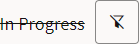 Screen capture of a filter name highlighted with strikethrough text and next to an active disable filter button.