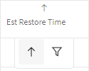 Up arrow symbol in column heading and toolbar shows button with current sort direction that, when clicked, will reverse the sort.