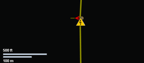 Screen capture of Viewer drawing area showing a fault location.