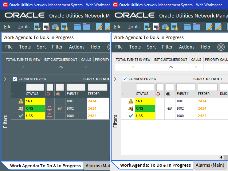 Screenshots of the Web Workspace shown in the Light Theme on the left and the Dark Theme on the right.