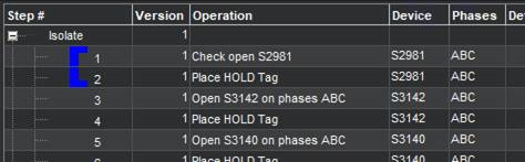 Screen capture of grouped steps.