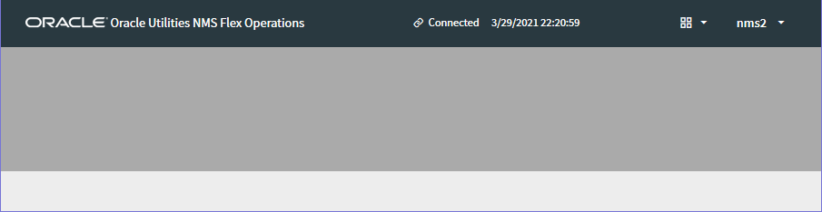 Screen capture of Flex Operations page showing the banner and an empty tool pane. Screen capture of Flex Operations page showing the banner and an empty tool pane.