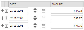 HTML rendering for add and delete row