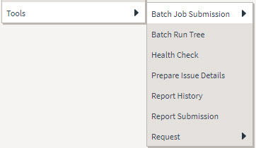 Sample menu line with a single item that opens a submenu