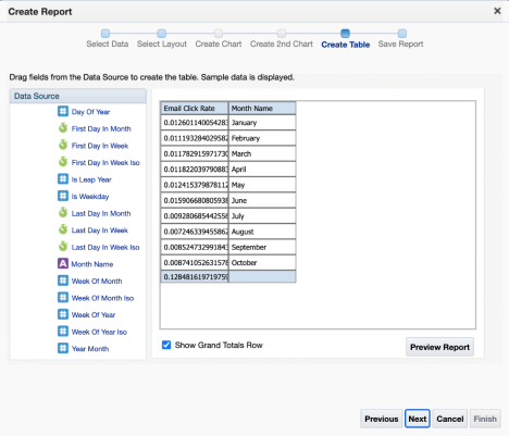 Image of create a report data source screen.