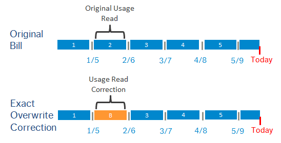 Image showing the original usage read and the usage read correction.