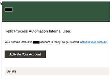 Process Automation Interal User email Process Automation Interal User email