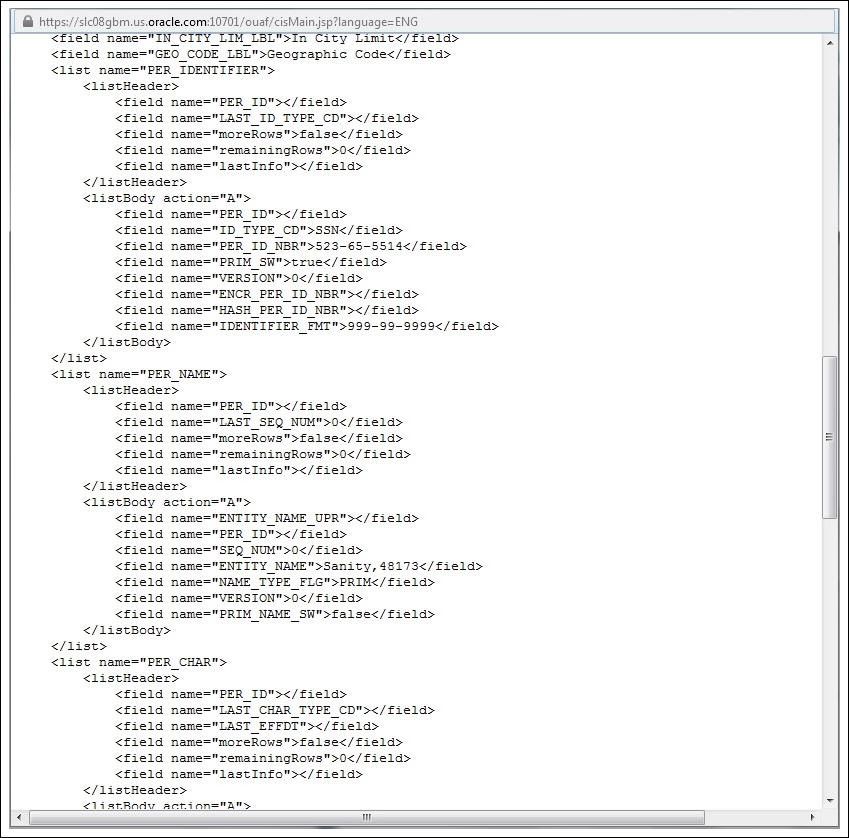 This schema window shows the populated values.