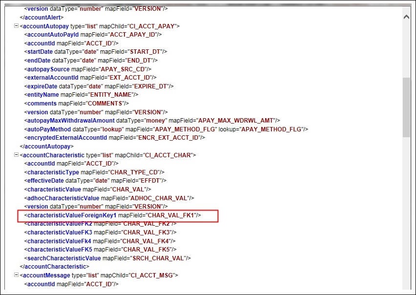 Shows an example search for CHAR_VAL_FK1 on the object lookup window. Shows an example search for CHAR_VAL_FK1 on the object lookup window.