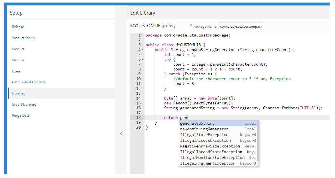 This figure shows how to create a Groovy library.