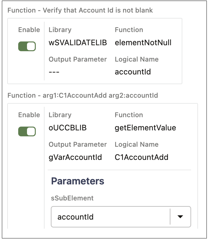 Shows functions in the Test Data GUI. Shows functions in the Test Data GUI.