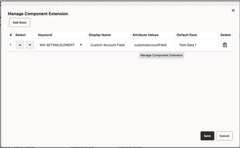 Shows the Manage Component Extension GUI. Shows the Manage Component Extension GUI.