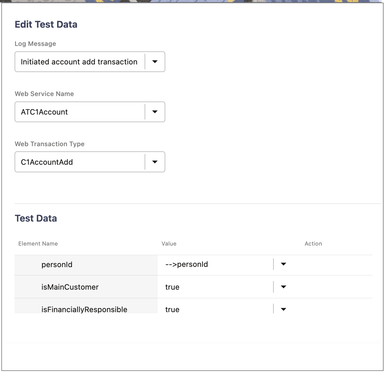 Shows the selected personId field mapped between the components.