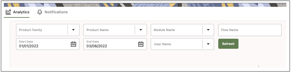 Shows the filters applicable for visualizations in the first zone.