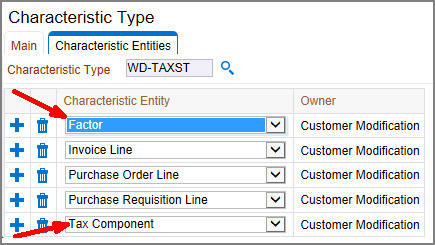 Invoice Tax Calculation Characteristic Type Settings