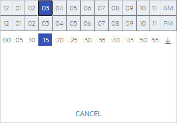 Controle do Seletor de Hora