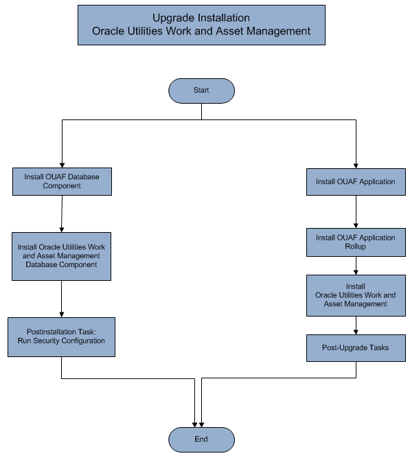 This figure details the workflow for the upgrade installation process.