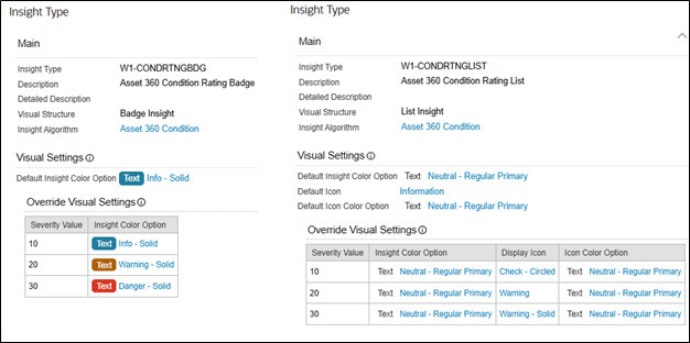 Example of Condition Rating Insight Type
