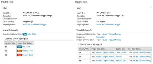Example of Maintenance Trigger Insight Type