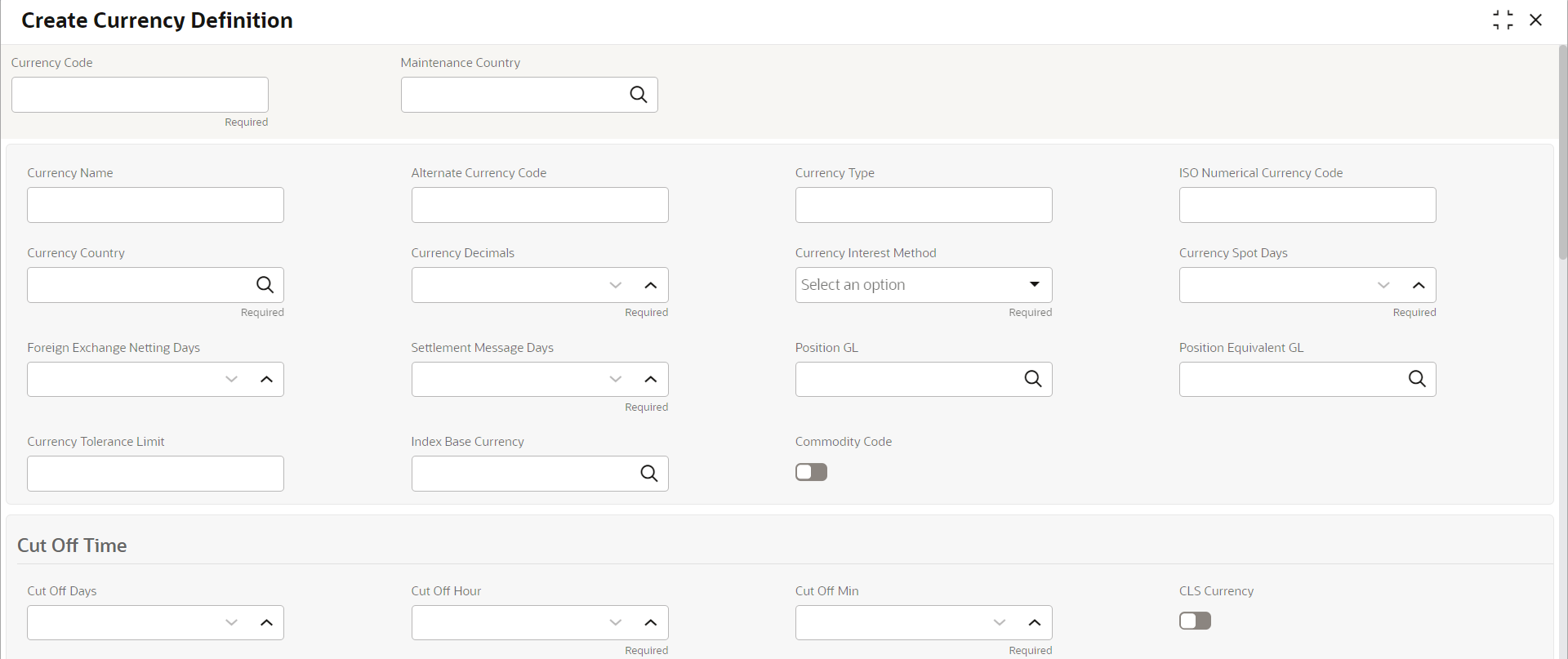 Create Currency Definition