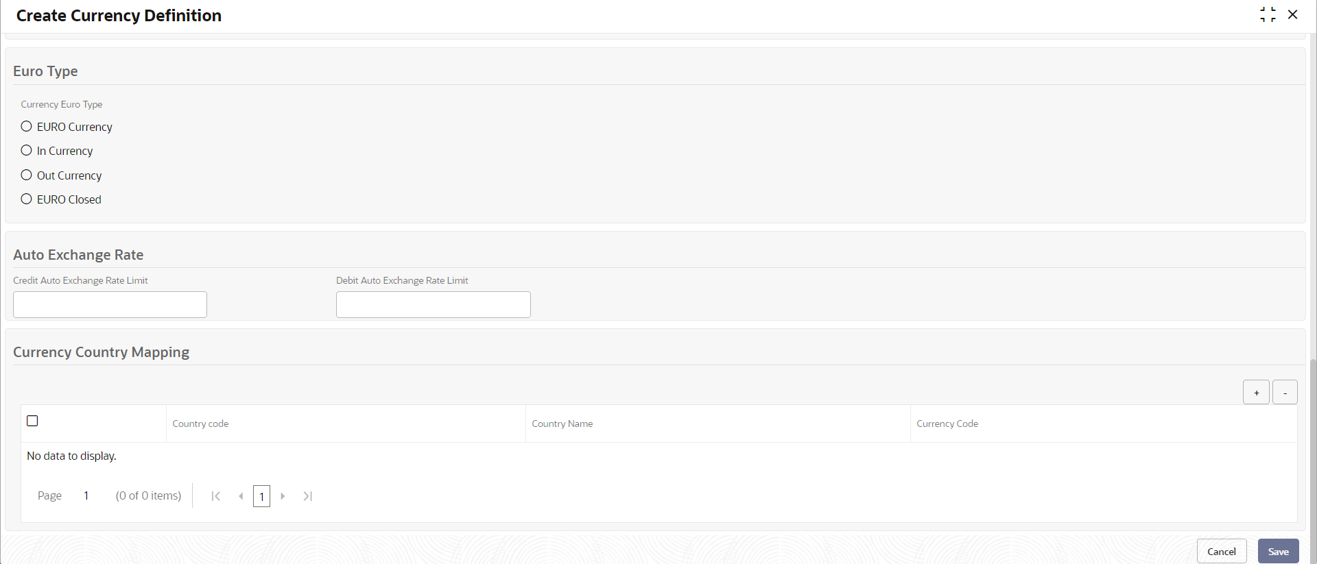 Create Currency Definition (cont.)