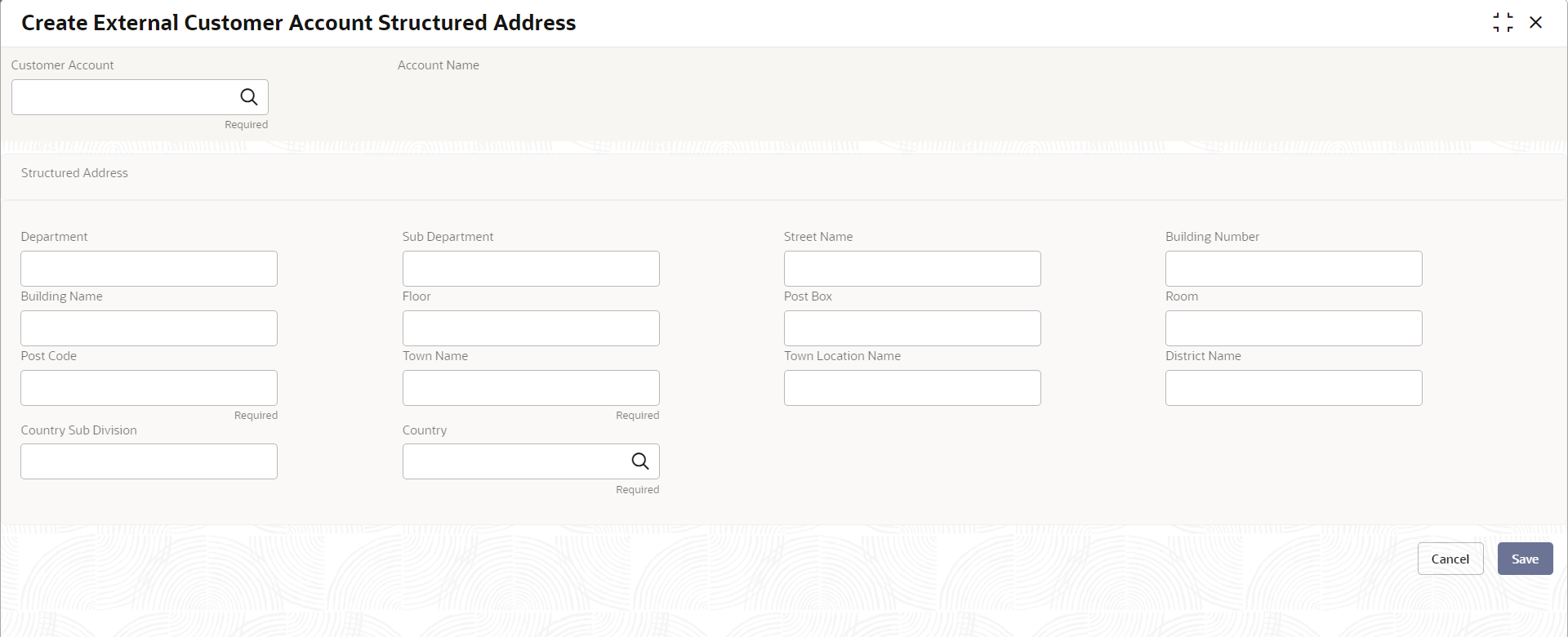 Create External Customer Account Structured Address