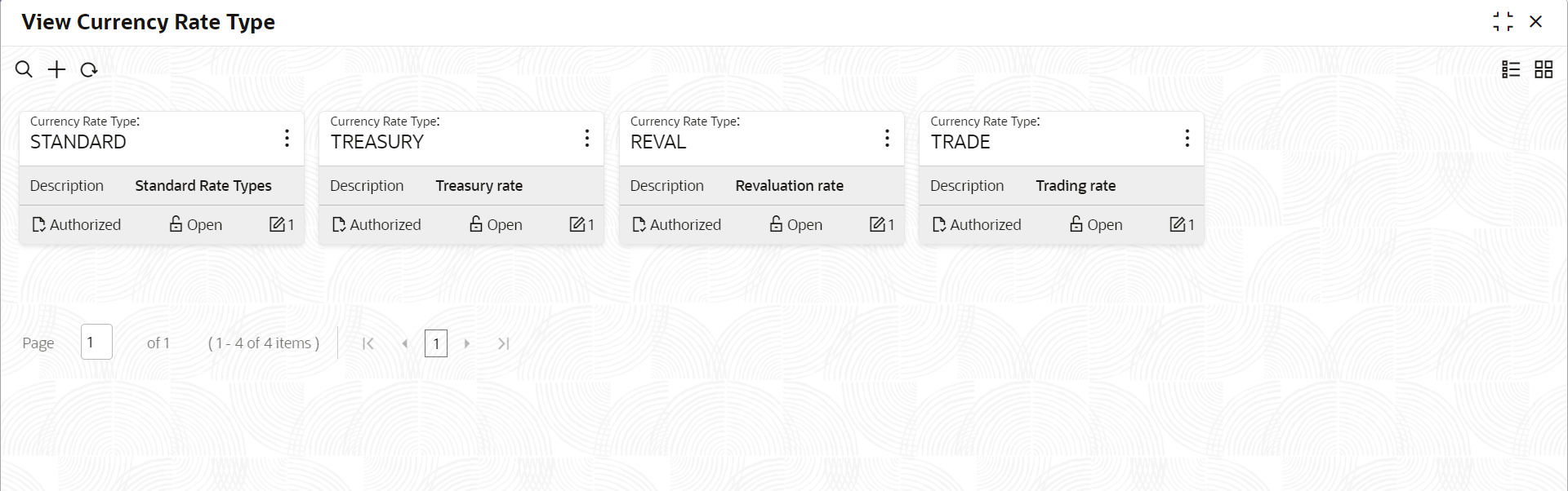 View Currency Rate Type