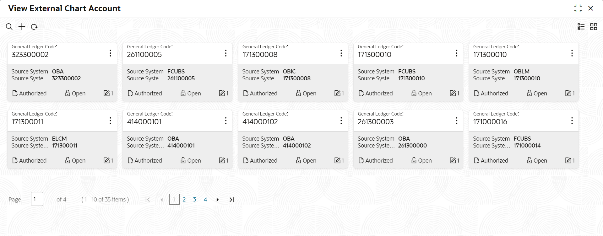 View External Chart Account