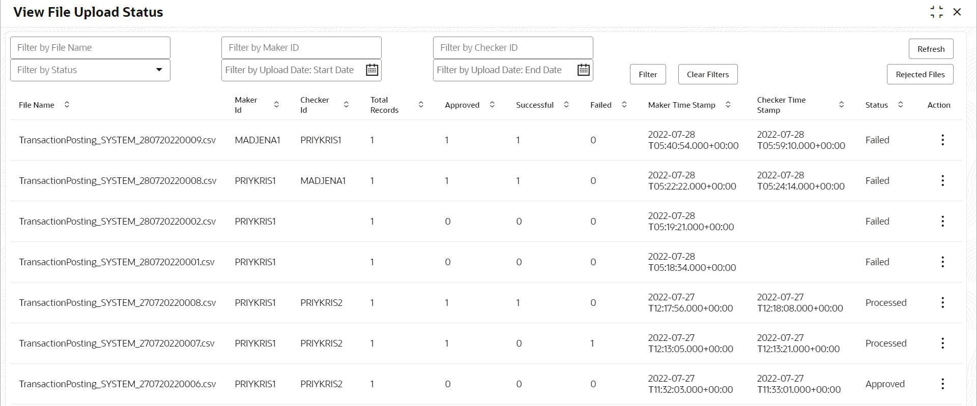 View File Upload Status