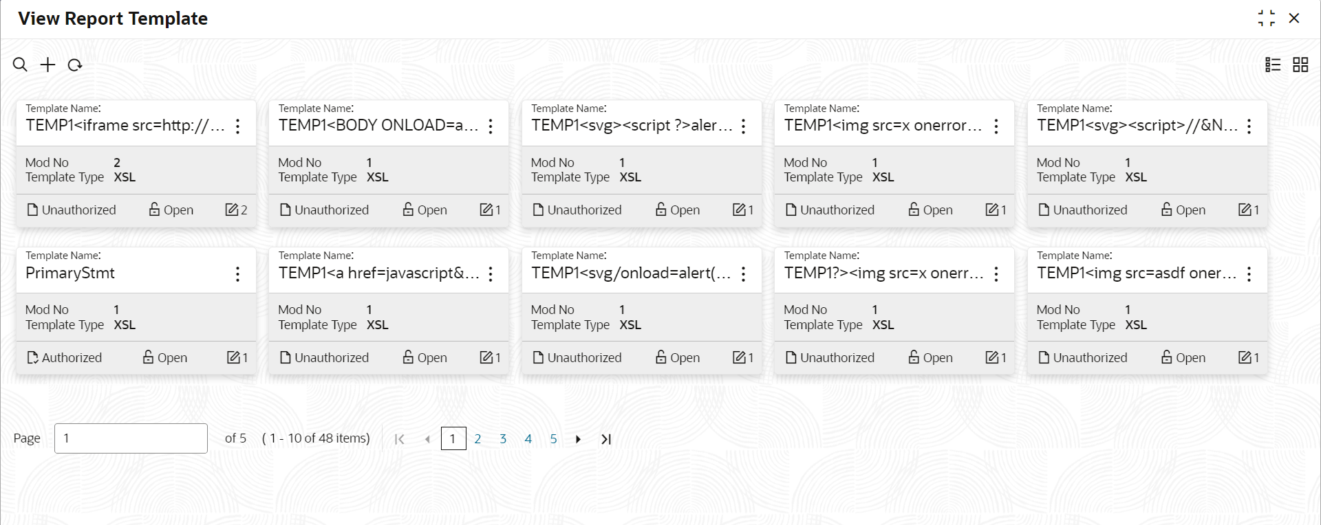 View Report Template