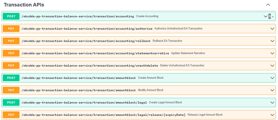Transaction APIs