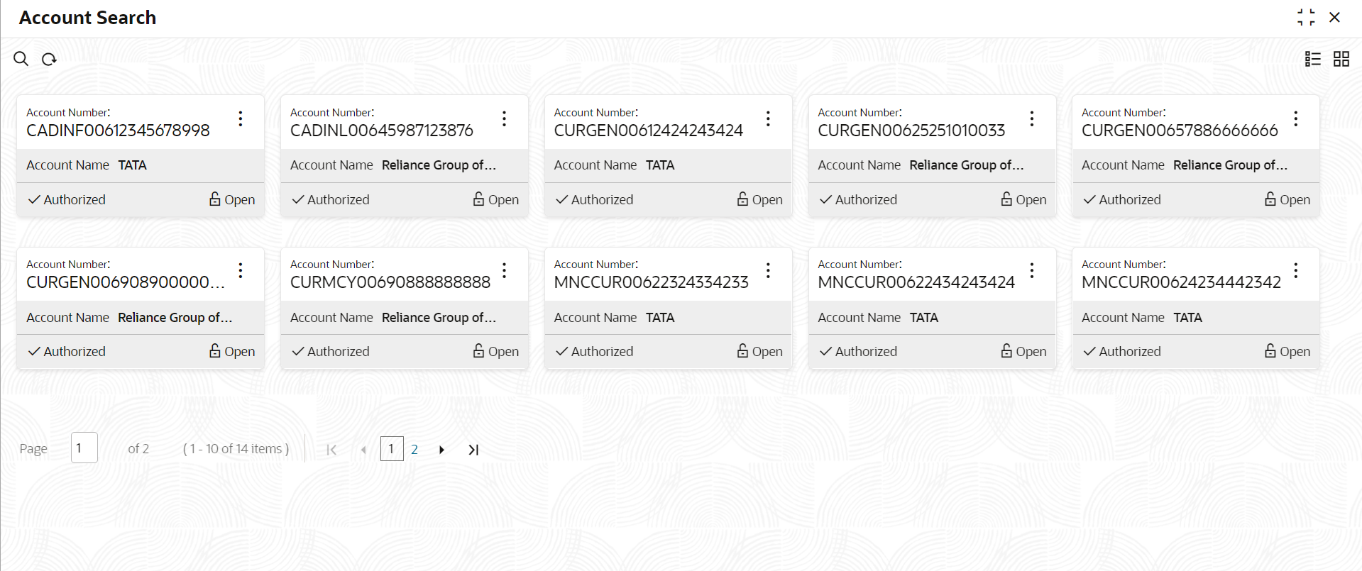 Enquiry - Account Search