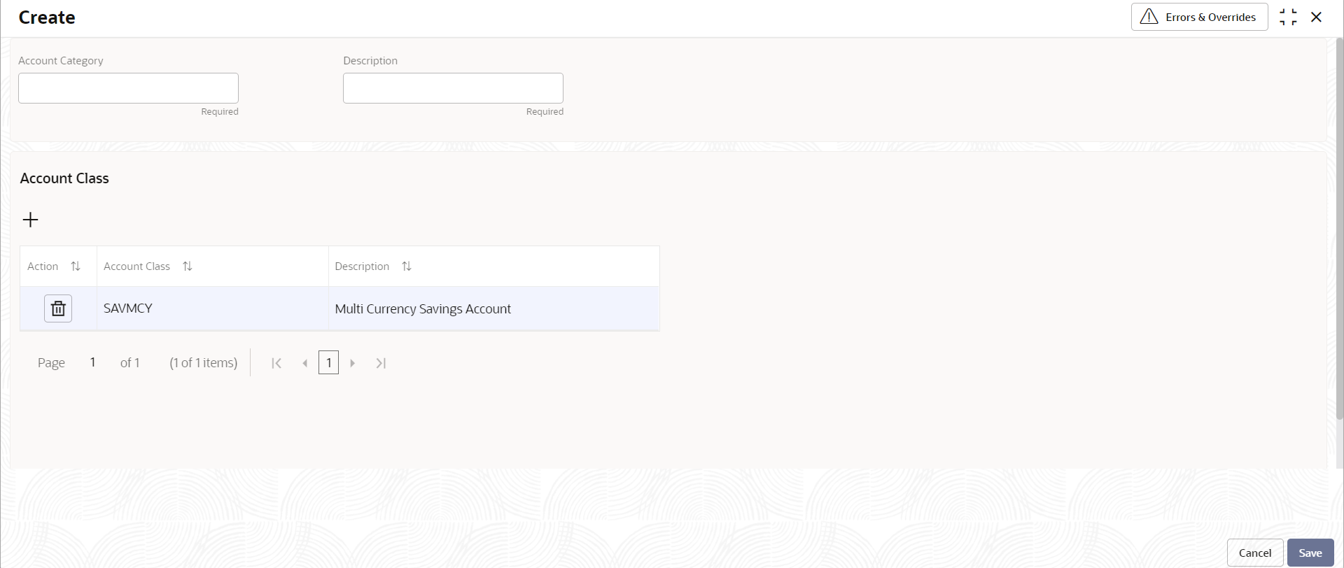 Create Account Category