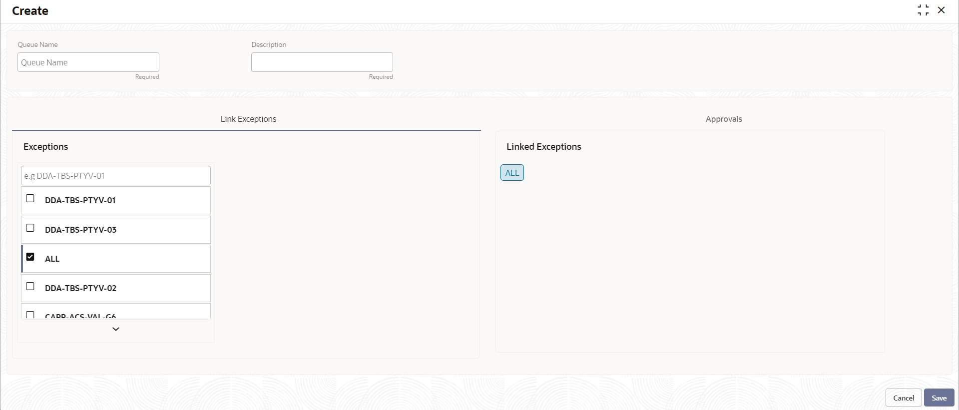 Create Queue Maintenance