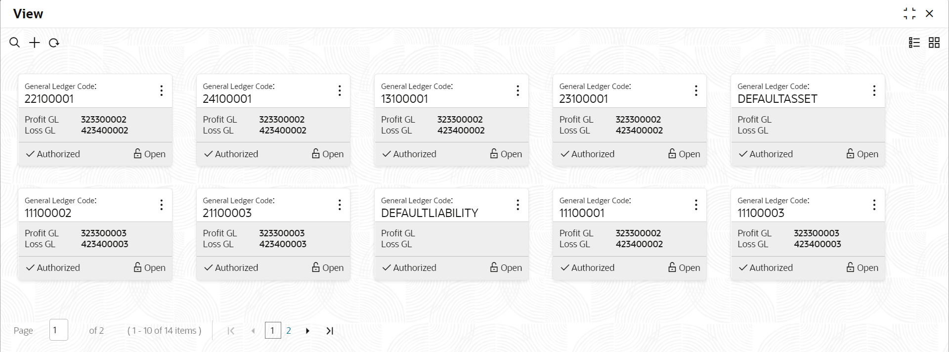 View Revaluation Setup